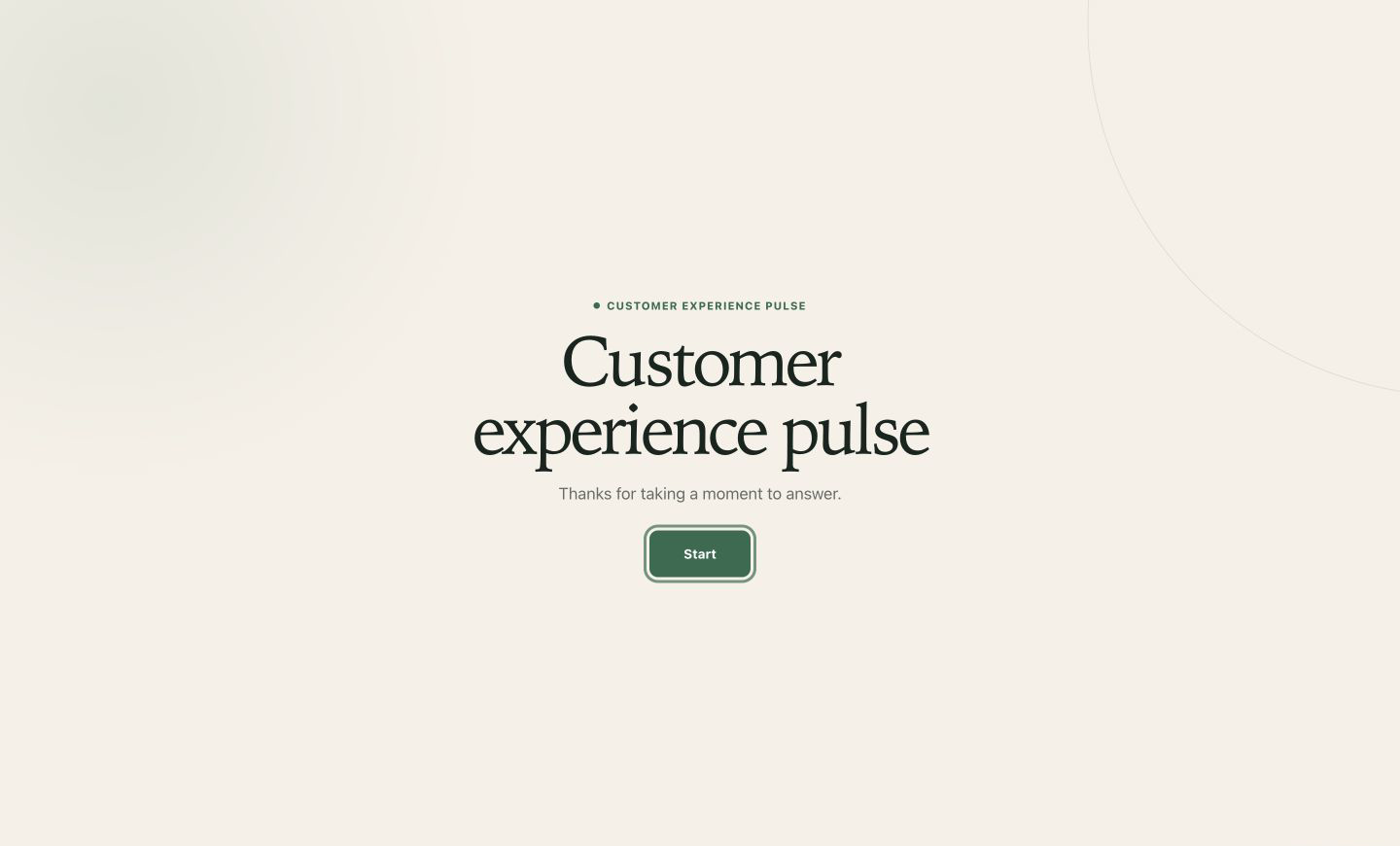 A published ResponseMint customer experience form ready to start